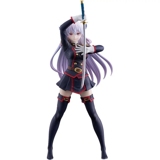 Pop Up Parade figure of Kyoka Uzen from Chained Soldier, featuring her detailed outfit and dynamic pose, in collector packaging.