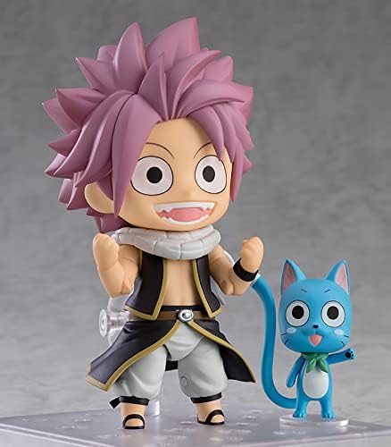Action figure with pink hair and a blue cat-like creature on a gray background