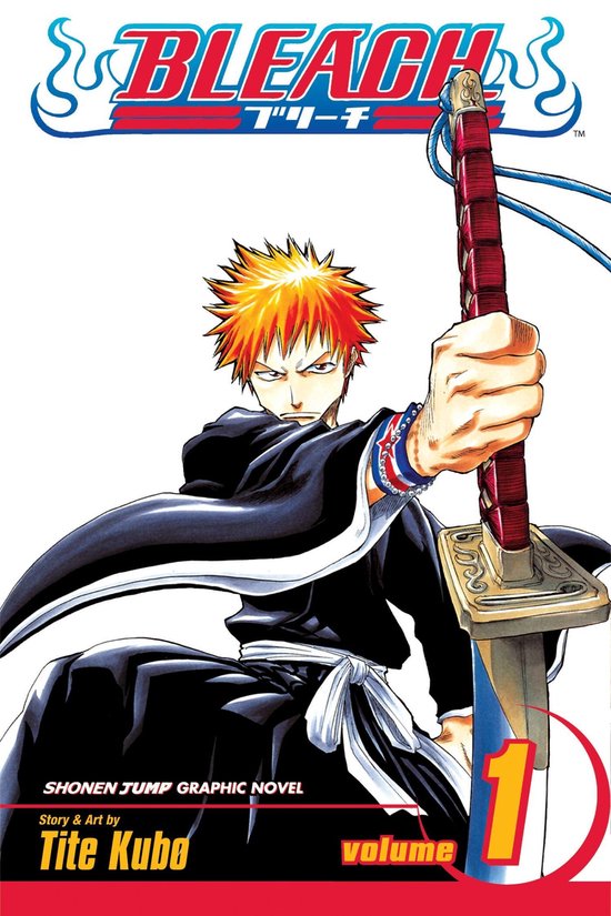 Cover of 'Bleach' graphic novel with character holding a sword