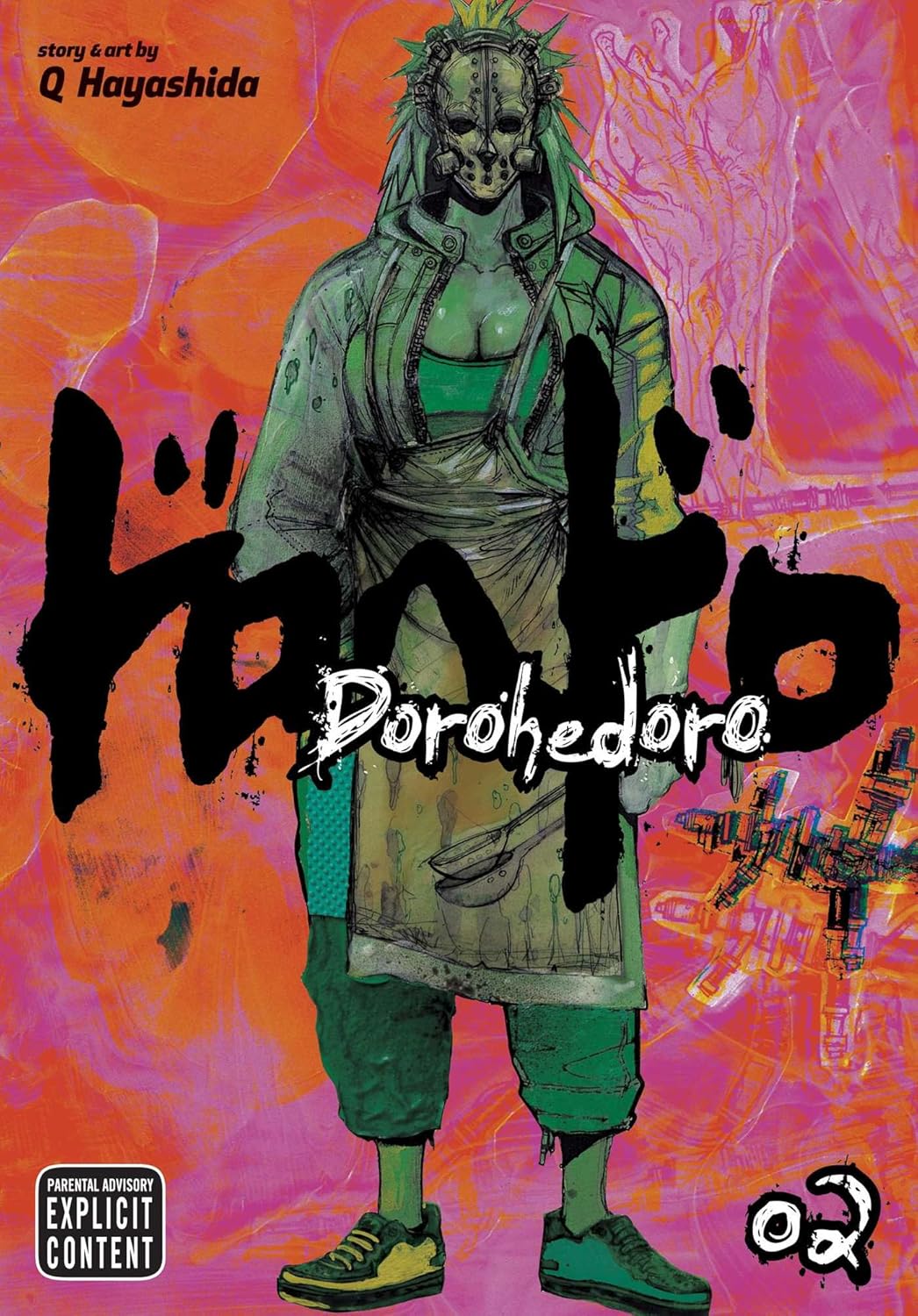 Cover of 'Dorohedoro' manga with stylized character and vibrant colors