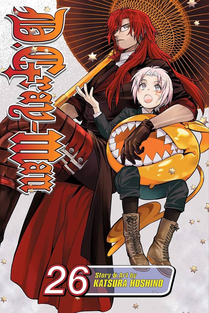 Anime book cover with two characters and the number 26