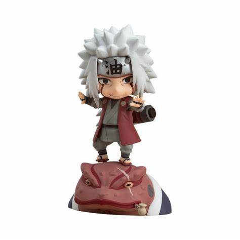 Nendoroid set featuring Jiraiya and Gamabunta from Naruto Shippuden, including detailed figures and accessories, in collector packaging.