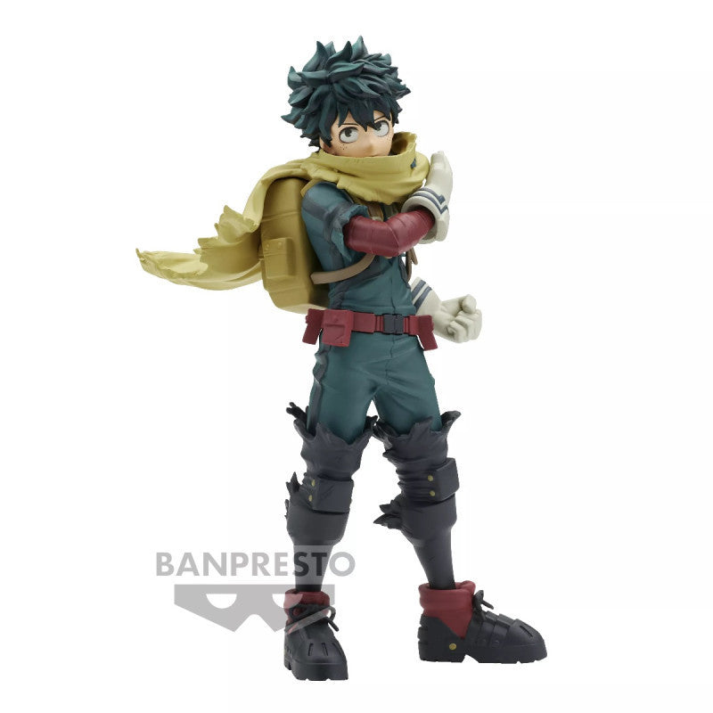 Banpresto Age of Heroes Vol. 3 figure of Izuku Midoriya from My Hero Academia, featuring his hero costume and action pose, in collector packaging.