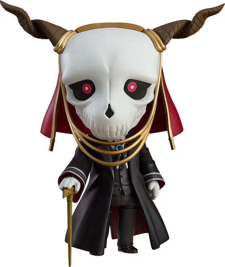 Nendoroid figure of Elias Ainsworth from The Ancient Magus' Bride Season 2, featuring his distinctive skull mask and detailed outfit, in collector packaging.
