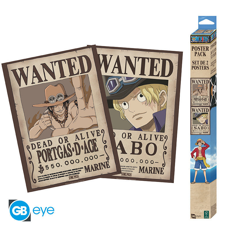 One Piece Sabo/Ace Wanted Posters set of 2