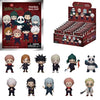 Collection of figurines and packaging for 'Jujutsu Kaisen' series on a white background