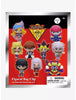Yu-Gi-Oh! Series 2 Figural Bag Clip package containing one chibi-style character figure, shown on a red and black backing card with character illustrations and a choking hazard warning.