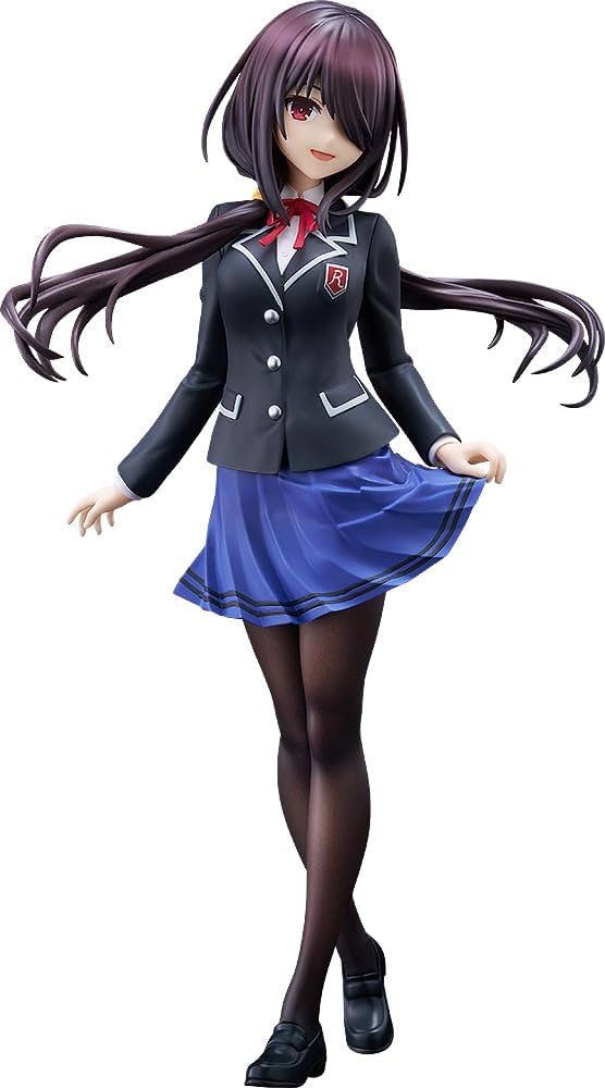 Pop Up Parade large-size figure of Kurumi Tokisaki from Date A Live in school uniform, featuring detailed sculpt and dynamic pose, in collector packaging.