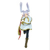 Anime character figurine with white outfit and bunny ears on a white background