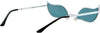 White cat-eye sunglasses with light blue lenses and black temple arms, shown on a plain white background.