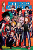 Cover of 'My Hero Academia' with character illustrations on a red background