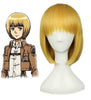 Blonde wig of an anime character with brown clothes. 