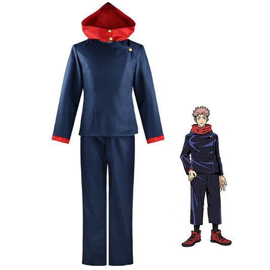 Naruto anime character outfit with navy blue and red details on a white background