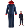 Naruto anime character outfit with navy blue and red details on a white background