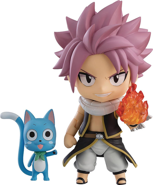 Action figure with pink hair and a blue cat figurine on a white background