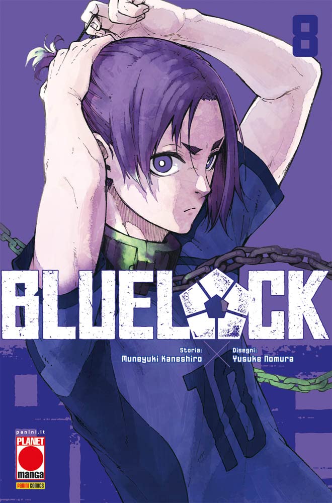 Manga book cover titled 'Blue Lock' with a character in a dynamic pose.