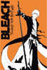 Character from 'Bleach' with a sword on an orange background