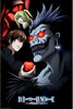 Promotional poster for 'Death Note' with characters and the show's title.
