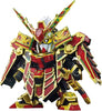 SD Gundam World Heroes Musha Gundam the 78th plastic model kit featuring detailed samurai-inspired armor and accessories, unassembled in box.