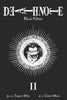 Book cover of 'Death Note Black Edition' with a central illustration of a character in a circular design on a black background.