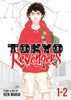 Manga book cover of 'Tokyo Revengers' with a character in a red hoodie and cityscape background.