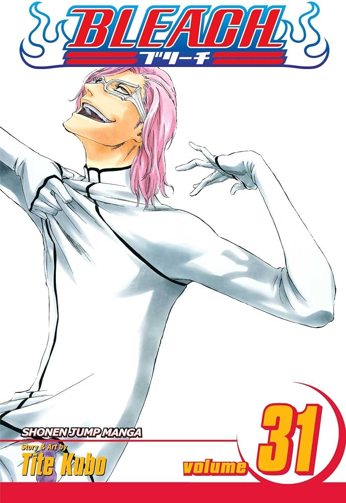 Bleach Volume 31 manga book cover featuring a stylized illustration of a character with pink hair in a white outfit, with the title BLEACH at the top and volume number 31 at the bottom right.