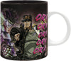 A ceramic mug featuring a printed anime illustration from JoJo's Bizarre Adventure, with the word 'ORLA' repeated in pink comic-style lettering on the side.