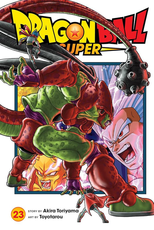 Dragon Ball Super volume 23 comic book cover featuring a dynamic illustration of Vegeta, Piccolo, and other characters, with the title 'Dragon Ball Super' in large yellow and red letters at the top.