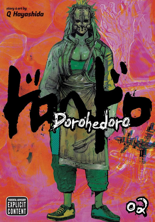 Cover of 'Dorohedoro' manga with stylized character and vibrant colors