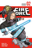 Comic book cover of 'Fire Force' with a character holding a sword on a red background