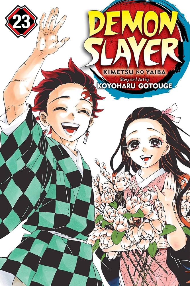 Cover of 'Demon Slayer' manga with two characters and the title.