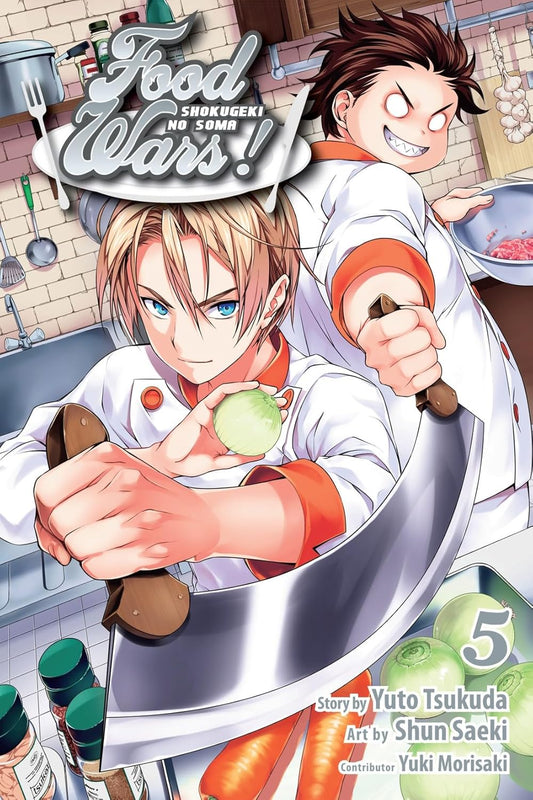 Cover of 'Food Wars!' with two characters in a kitchen setting