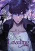 Cover of 'Solo Leveling' with a character holding a intimidating look. 