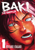 Comic book cover of 'Baki the Grappler' with a character's face in close-up.
