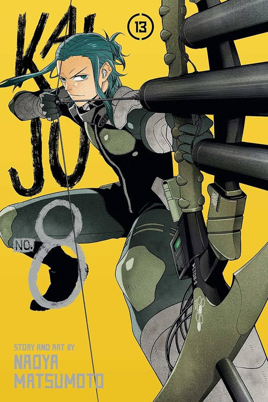Comic book cover with a character in a dynamic pose on a yellow background