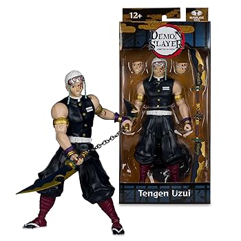 Action figure of Tengen Uzui from Demon Slayer with packaging