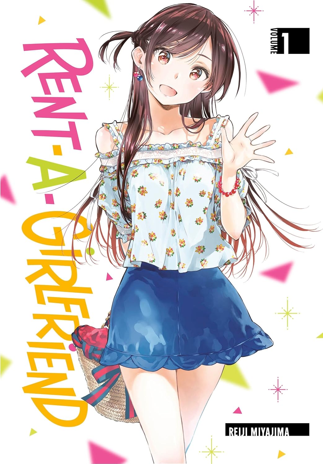 Manga cover of 'Renta-A-Girlfriend' with a character waving and colorful text.