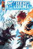 Comic book cover of 'My Hero Academia' with two characters facing each other.