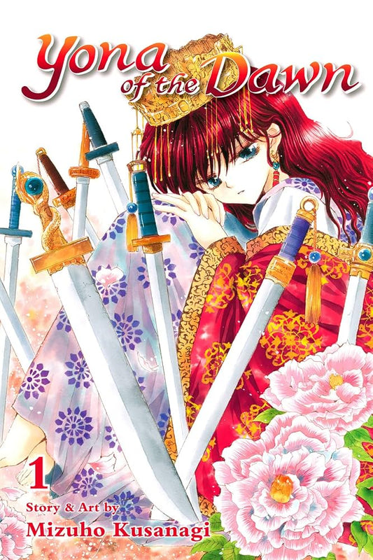 Cover of 'Yona of the Dawn' manga with character holding swords and colorful design