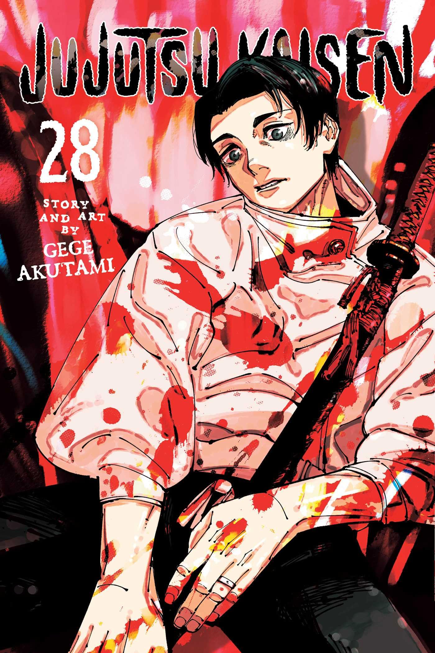 Comic book cover of 'Jujutsu Kaisen' with an character holding a sword.