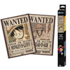 Two 'Wanted' posters featuring characters and a packaging box on a white background