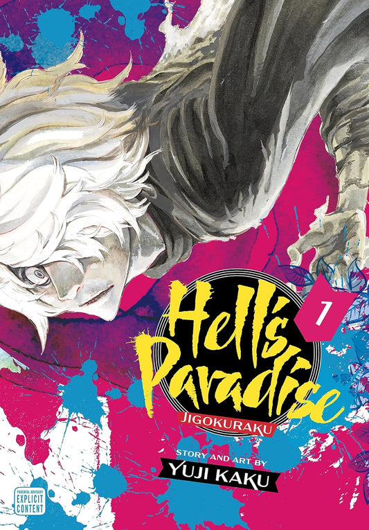 Manga book cover of 'Hell's Paradise' with stylized artwork and vibrant colors.