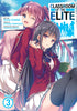 Manga book cover of 'Classroom of the Elite' with two characters embracing.