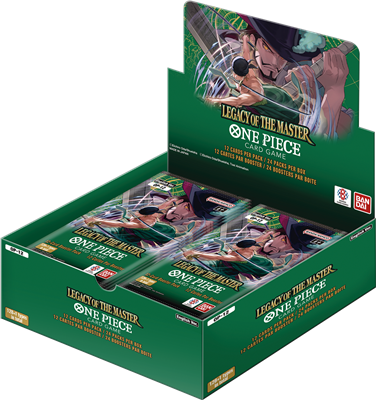 One Piece card game box with green and white design