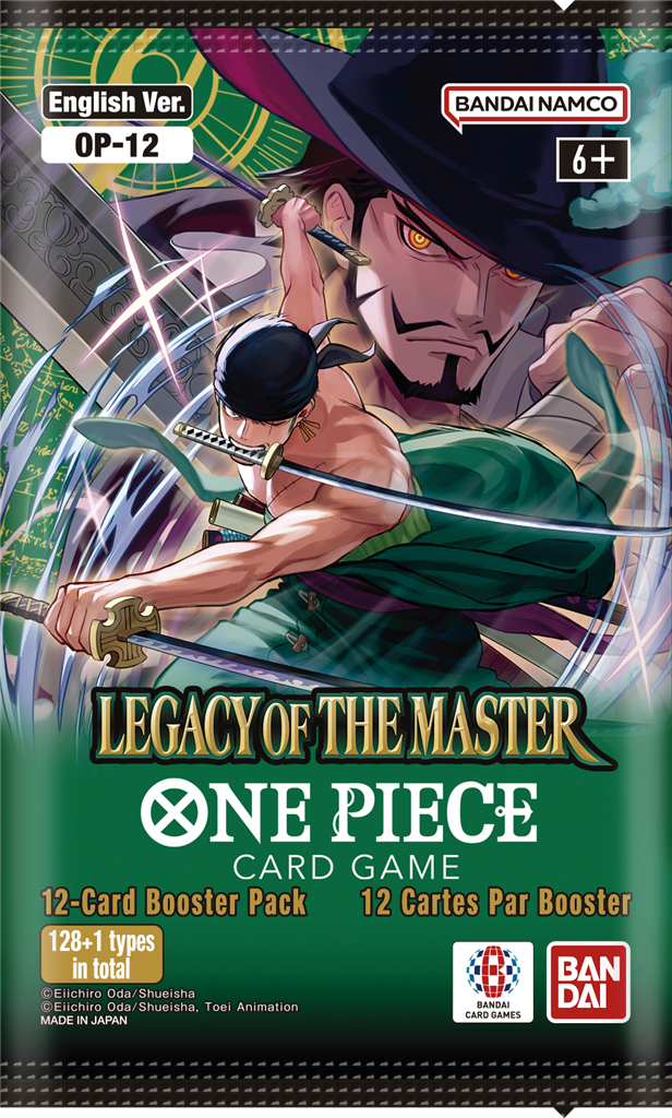 One Piece card game booster pack with anime character design