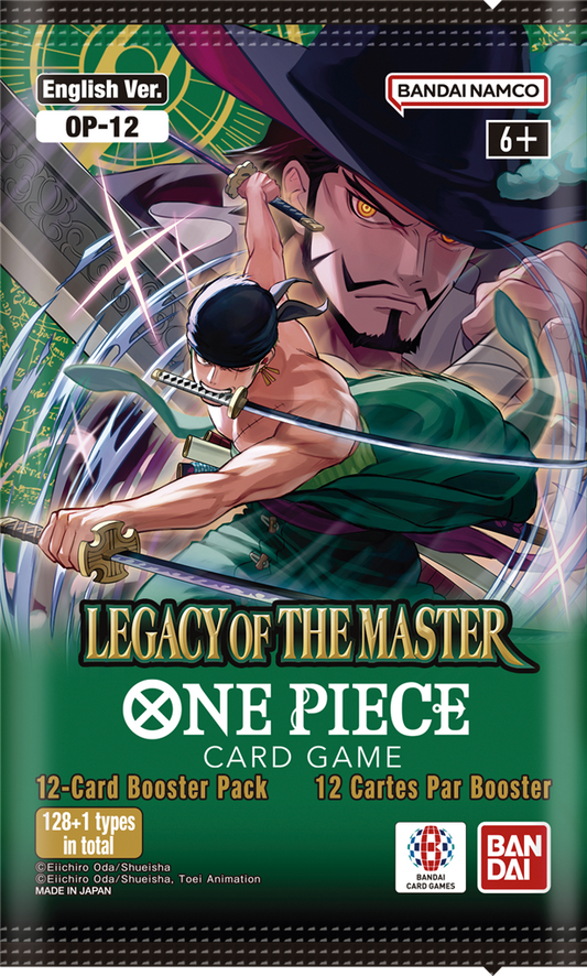 One Piece card game booster pack with anime character design