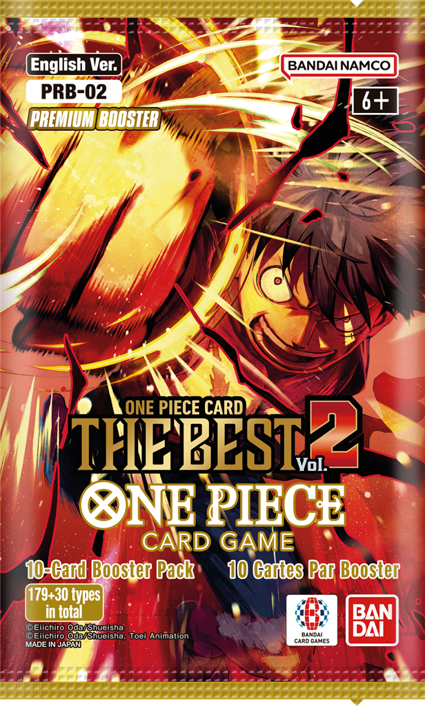One Piece Card Game booster pack with character illustration and branding