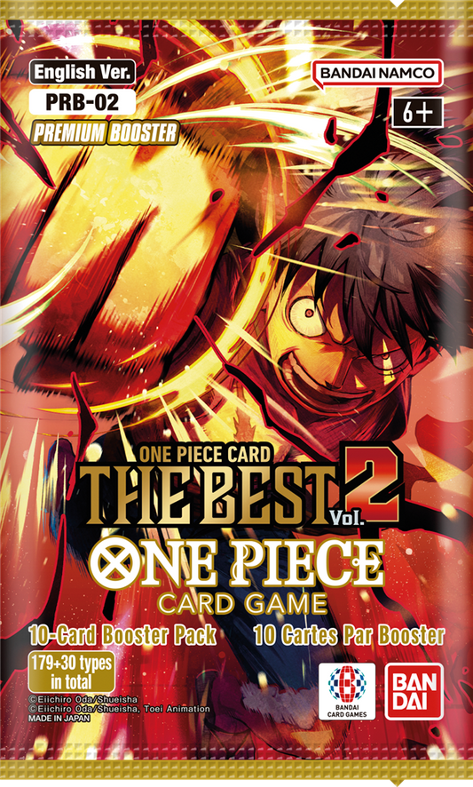 One Piece Card Game booster pack with character illustration and branding