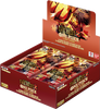 Box of 'One Piece' card game packs on a white background