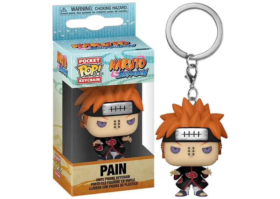 Pocket POP! vinyl keychain of Pain from Naruto, featuring detailed sculpt and attached keyring.